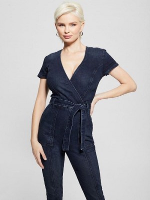 Guess Leslie Denim Jumpsuit Albastri | GUESS-SN26666