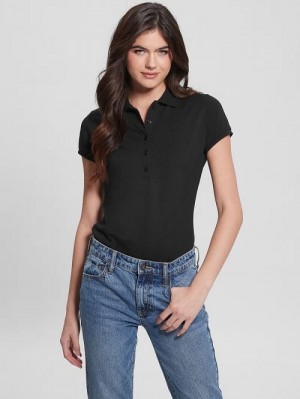 Guess Liza Pique Polo Negrii | GUESS-SN27469
