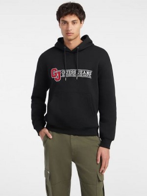 Guess Logo Patch Hoodie Negrii | GUESS-SN30938