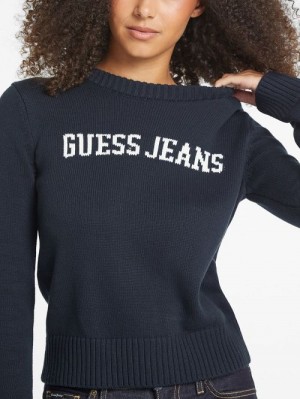 Guess Logo Sweater Albastri | GUESS-SN27752