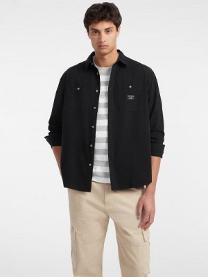 Guess Long-Sleeve Pocket Shirt Negrii | GUESS-SN31167
