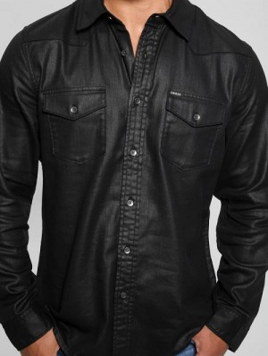 Guess Long-Sleeve Western Shirt Negrii | GUESS-SN31293