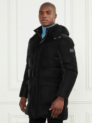 Guess Long Down Hooded Jacket Negrii | GUESS-SN30799