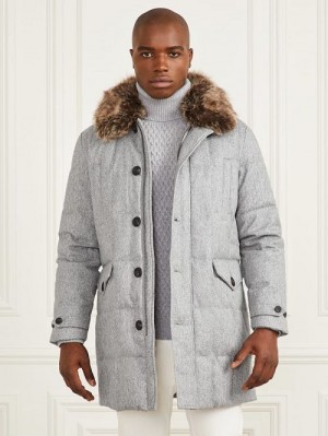 Guess Long Twill Jacket Gri | GUESS-SN30742