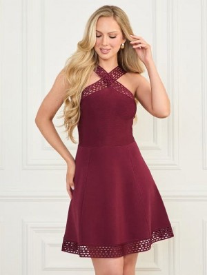 Guess Luana Fit-and-Flare Dress Rosii | GUESS-SN26968