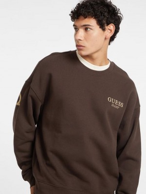 Guess Macro Logo Crewneck Sweatshirt Maro | GUESS-SN30987