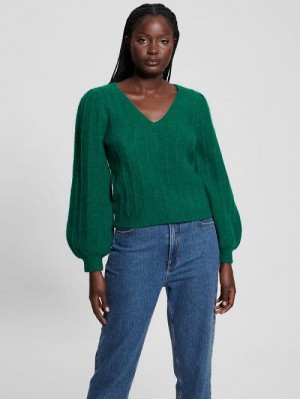 Guess Madeline Textured V-Neck Sweater Verzi | GUESS-SN27763
