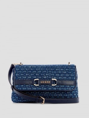 Guess Majka Denim Crossbody Albastri | GUESS-SN28948