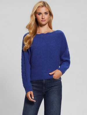 Guess Malorie Dolman Sweater Albastri | GUESS-SN27387