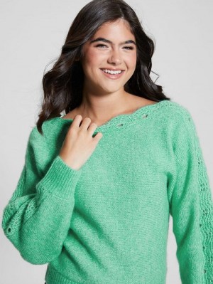 Guess Malorie Dolman Sweater Verzi | GUESS-SN27256