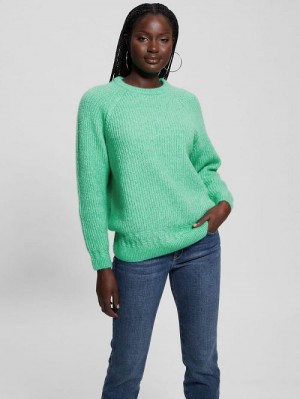 Guess Margot Cable-Knit Sweater Verzi | GUESS-SN27697