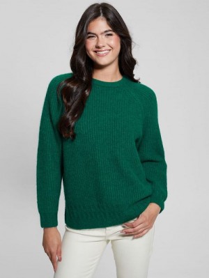 Guess Margot Cable-Knit Sweater Verzi | GUESS-SN27706