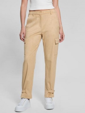 Guess Mariza Faux-Suede Cargo Pants Bej | GUESS-SN28306