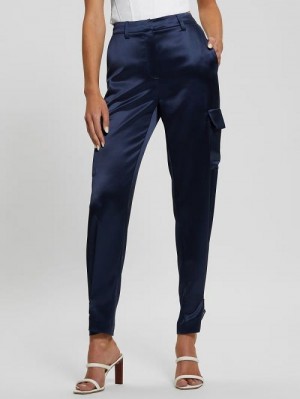 Guess Marzia Satin Joggers Albastri | GUESS-SN28325