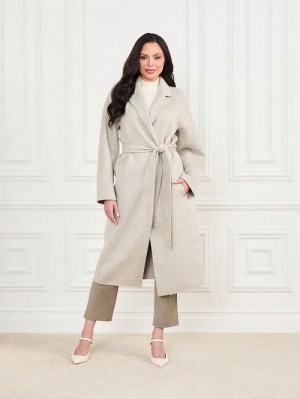 Guess Maxime Wool-Blend Coat Gri | GUESS-SN27948