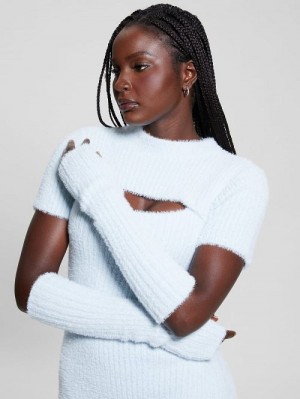 Guess Meteor Detached Sleeve Knit Dress Albastri | GUESS-SN27022