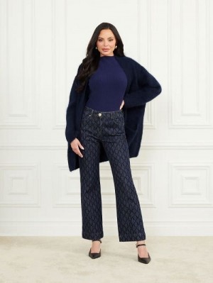 Guess Michaela Alpaca-Blend Cardigan Albastri | GUESS-SN27942