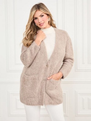 Guess Michaela Alpaca-Blend Cardigan Bej | GUESS-SN27936