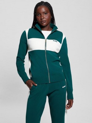 Guess Michela Color-Block Sweater Jacket Verzi | GUESS-SN28407