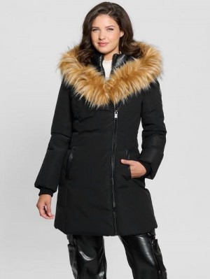 Guess Mid-Length Puffer Jacket Negrii | GUESS-SN28075