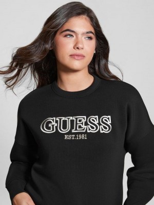 Guess Midge Signature Sweatshirt Negrii | GUESS-SN27512