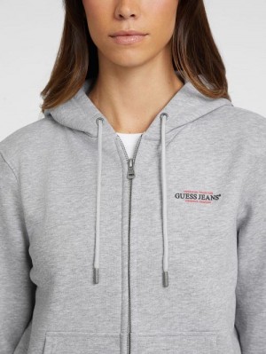 Guess Mini American Tradition Zip-Up Sweatshirt Gri | GUESS-SN27687