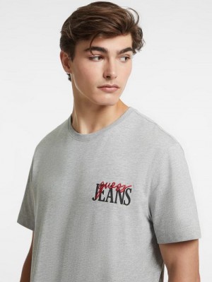 Guess Mixed Chest Logo Tee Gri | GUESS-SN30564