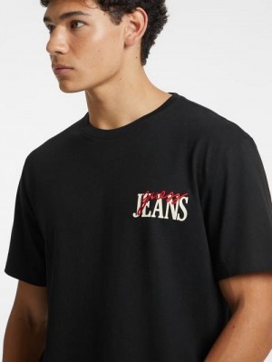Guess Mixed Chest Logo Tee Negrii | GUESS-SN30600