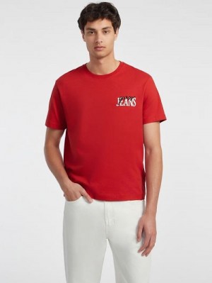 Guess Mixed Chest Logo Tee Rosii | GUESS-SN30502