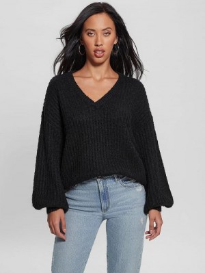 Guess Nara Wool-Blend Sweater Negrii | GUESS-SN27747