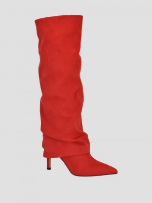 Guess Natha Suede Slouchy Boots Rosii | GUESS-SN29931