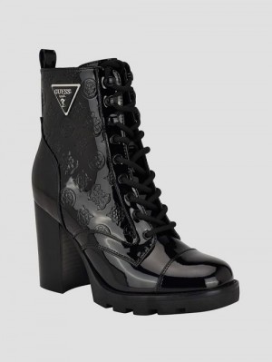 Guess Neady Patent Booties Negrii | GUESS-SN29938