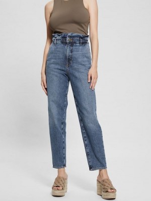 Guess Nelli Paperbag Jeans Albastri | GUESS-SN26499