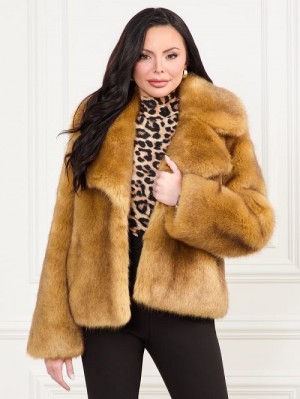Guess New Gwenda Faux-Fur Jacket Bej | GUESS-SN27952