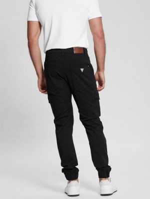 Guess New Kombat Tapered Twill Pants Negrii | GUESS-SN31391