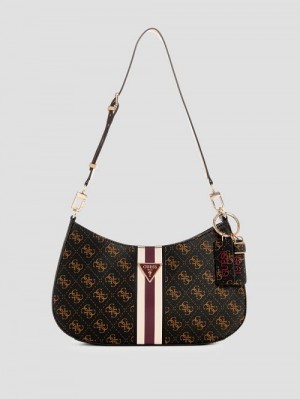 Guess Noelle Top-Zip Shoulder Bag Maro | GUESS-SN29180