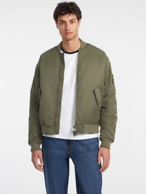 Guess Nylon Bomber Jacket Verzi | GUESS-SN30759