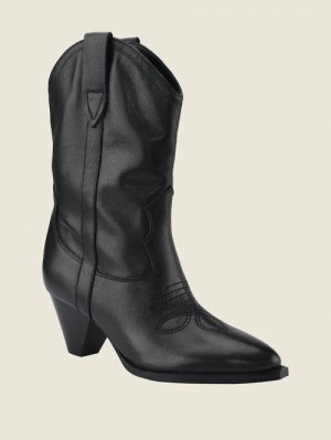 Guess Odilia Cowboy Boots Negrii | GUESS-SN29909