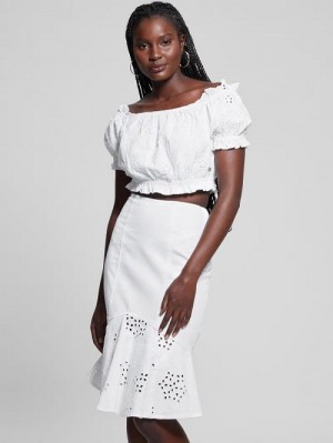 Guess Off-the-Shoulder Frida Top Albi | GUESS-SN27215