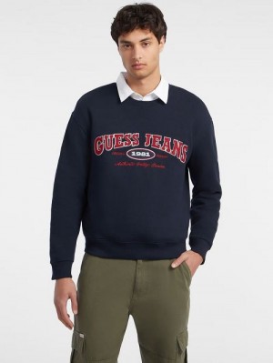 Guess Original Design Sweatshirt Albastri | GUESS-SN31513