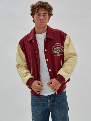Guess Originals Authentic Letterman Jacket Rosii | GUESS-SN30719