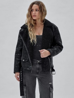 Guess Originals Belted Biker Jacket Negrii | GUESS-SN27904