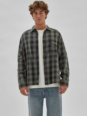 Guess Originals Brushed Gingham Flannel Negrii | GUESS-SN31080
