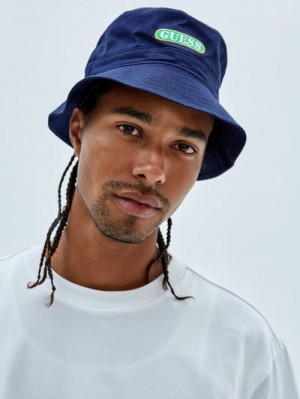 Guess Originals Bucket Hat Albastri | GUESS-SN31927