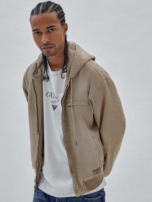 Guess Originals Canvas Worker Hoodie Bej | GUESS-SN30716