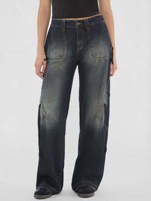 Guess Originals Cargo Lace-Up Jeans Albastri | GUESS-SN27403