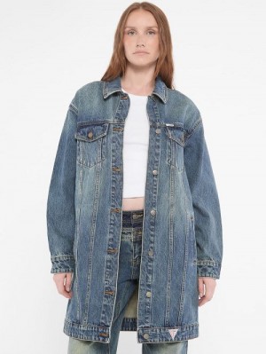 Guess Originals Denim Trucker Coat Albastri | GUESS-SN27906