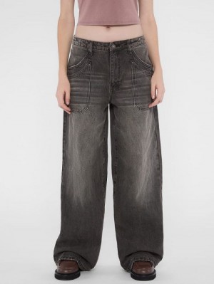 Guess Originals Double Pocket Wide-Leg Jeans Negrii | GUESS-SN26530