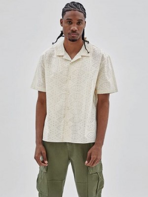 Guess Originals Eyelet Shirt Albi | GUESS-SN31174