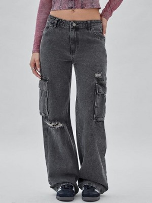Guess Originals Kit Cargo Distressed Jeans Negrii | GUESS-SN26594